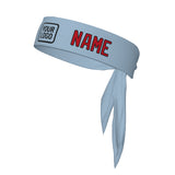 Custom Light Blue Red Headband