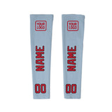 Custom Light Blue Red Arm Sleeve
