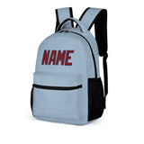 Custom Light Blue Crimson Red Kids Backpack