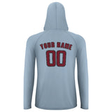 Custom Light Blue Crimson Red UV-Hoodie