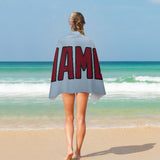 Custom Light Blue Crimson Red Beach Towel