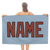 Custom Light Blue Coral Red Beach Towel