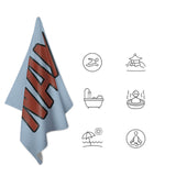 Custom Light Blue Coral Red Beach Towel