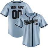 Custom Light Blue & Black Colors Design Sports Baseball Jersey