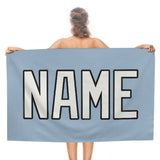 Custom Light Blue White Beach Towel