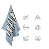 Custom Light Blue White Beach Towel