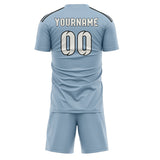 Custom Light Blue White Soccer Jersey