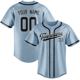 Custom Light Blue & Black Colors Design Sports Baseball Jersey