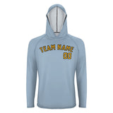 Custom Light Blue Yellow UV-Hoodie