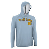 Custom Light Blue Yellow UV-Hoodie