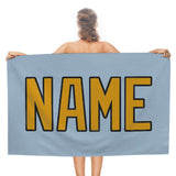 Custom Light Blue Yellow Beach Towel