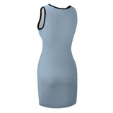 Custom Light Blue Yellow Sleeveless Vest Dress