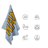 Custom Light Blue Yellow Beach Towel