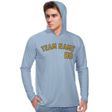 Custom Light Blue Yellow UV-Hoodie