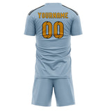 Custom Light Blue Yellow Soccer Jersey