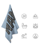 Custom Light Blue Dark Grey Beach Towel