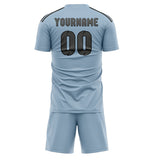 Custom Light Blue Dark Grey Soccer Jersey