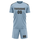 Custom Light Blue Dark Grey Soccer Jersey