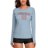 Custom Light Blue Light Pink Women's Long-Sleeve Shirt