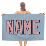 Custom Light Blue Light Pink Beach Towel