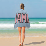 Custom Light Blue Light Pink Beach Towel