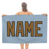 Custom Light Blue Khaki Beach Towel