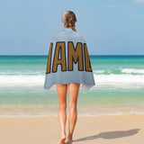 Custom Light Blue Khaki Beach Towel