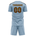 Custom Light Blue Khaki Soccer Jersey