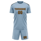 Custom Light Blue Khaki Soccer Jersey