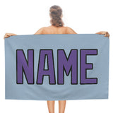 Custom Light Blue Light Purple Beach Towel