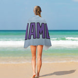 Custom Light Blue Light Purple Beach Towel
