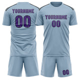 Custom Light Blue Light Purple Soccer Jersey