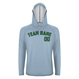 Custom Light Blue Emerald Green UV-Hoodie