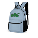 Custom Light Blue Emerald Green Kids Backpack