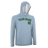 Custom Light Blue Emerald Green UV-Hoodie