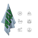 Custom Light Blue Emerald Green Beach Towel