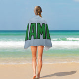 Custom Light Blue Emerald Green Beach Towel