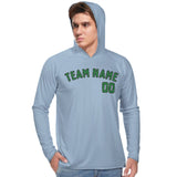 Custom Light Blue Emerald Green UV-Hoodie