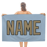 Custom Light Blue Light Khaki Beach Towel