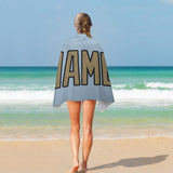 Custom Light Blue Light Khaki Beach Towel