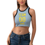 Custom Light Blue Light Yellow Sleeveless Tank Top