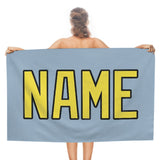 Custom Light Blue Light Yellow Beach Towel