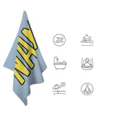 Custom Light Blue Light Yellow Beach Towel