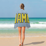 Custom Light Blue Light Yellow Beach Towel