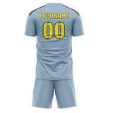 Custom Light Blue Light Yellow Soccer Jersey