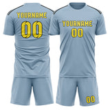 Custom Light Blue Light Yellow Soccer Jersey