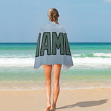 Custom Light Blue Blue Green Beach Towel