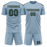 Custom Light Blue Blue Green Soccer Jersey