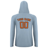 Custom Light Blue Orange UV-Hoodie