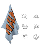 Custom Light Blue Orange Beach Towel